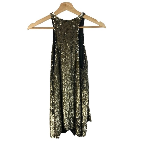 3.1 Phillip Lim Gold Sequin High Neck Sequin Sleeveless Blouse 4 - Picture 3 of 6